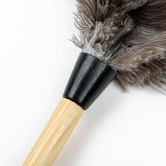 Feather Duster Soft Anti-static Eco-Friendly Washable Recyclable Cleaning Ostrich Hair Wooden Handle Fluffy Duster for Home