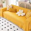Cotton and Linen Sofa Towel Solid Color Sofa Cover Cloth Full Cover Four Seasons Universal Sofa Cushion Anti-Cat Scratch Machine Washable Nordic Style