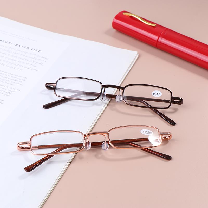 Элегантные портативные мини-очки для чтения с металлической оправой для ручек — фото 3