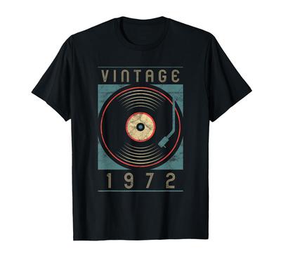 Vintage 1972 Vinyl Retro Turntable 50th Birthday T-Shirt