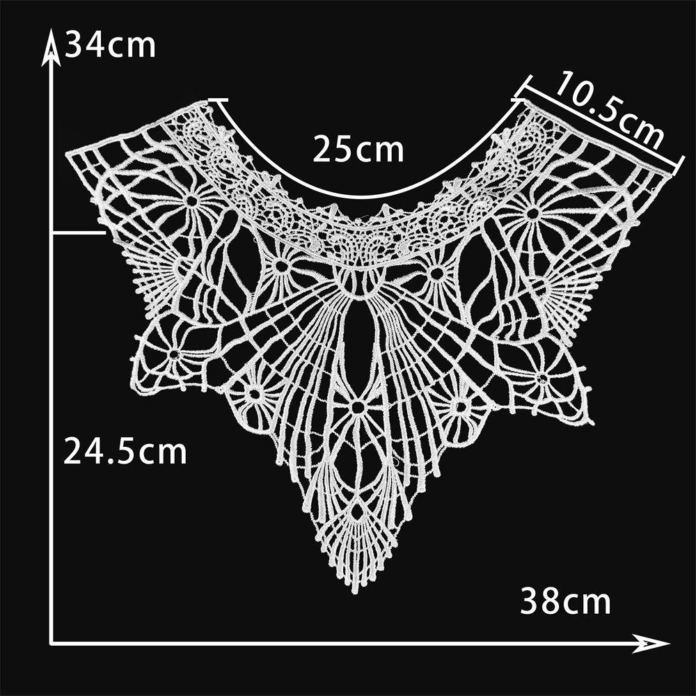 Black & White Polyester Embroidered Lace Collar for DIY Cheongsam Dress Crafting