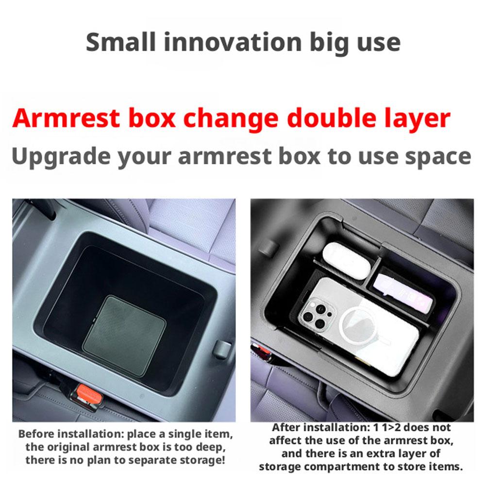 For Leapmotor B10 Car Armrest Storage Box Organizer Non-slip Waterproof Center Console Case Tray Car Interior Modification