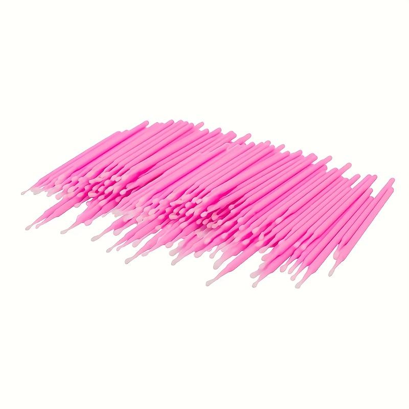 50pcs Pink Micro Applicator Brushes Disposable Tools for Precise Eyelash Extensions, Mascara Application, Makeup Cleaning Ideal for Beauty Salon Use