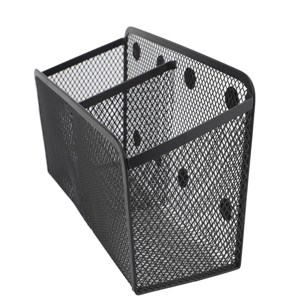 Magnetic Pen Holder Multifunctional Large Capacity Metal Mesh Pencil Cup Holder for Cabinet Dry Erase Board