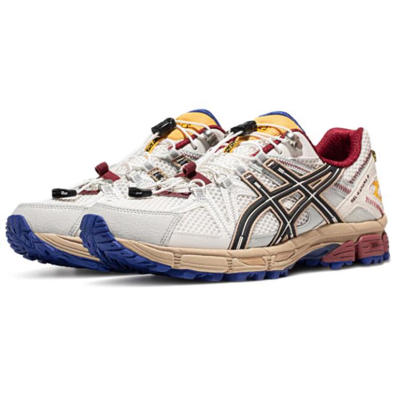 Asics Gel Kahana 8 FL Abrasion Resistant Breathable Coverage Low Top Casual Trail Running Shoes Men's White Black Red Sneakers 1011B828-100