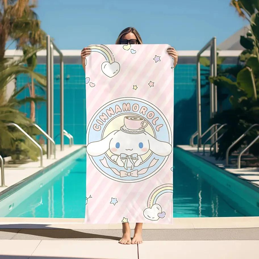 Beach Towels Bathroom Accessories Cinnamorol Turban for Hair Quick Drying Large Bath Towel Personal Care Sauna Spa Home Gym Set