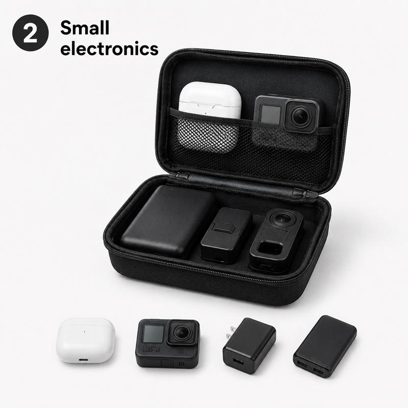 EVA Mini Storage Bag Durable Shockproof Zipper Carrying Case for Keys Memory Cards Daily Commute Use