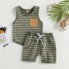 Baby Kids Clothes Short Sets Summer Toddler Boy Cotton Tank Tops+Shorts Casual Children Clothing Outfits Suits