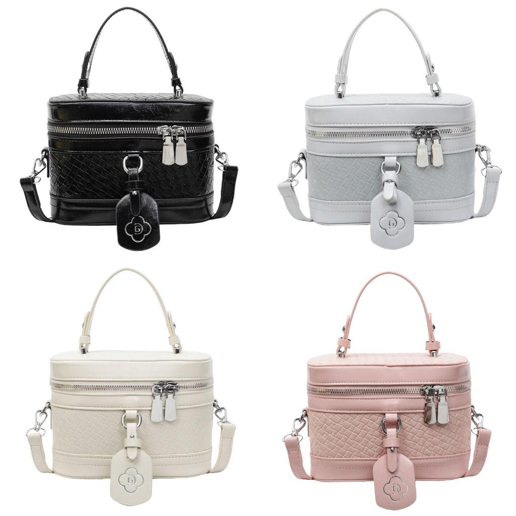 Woven Single Texture Shoulder Crossbody Bag Solid Color Handbag Women Fashion