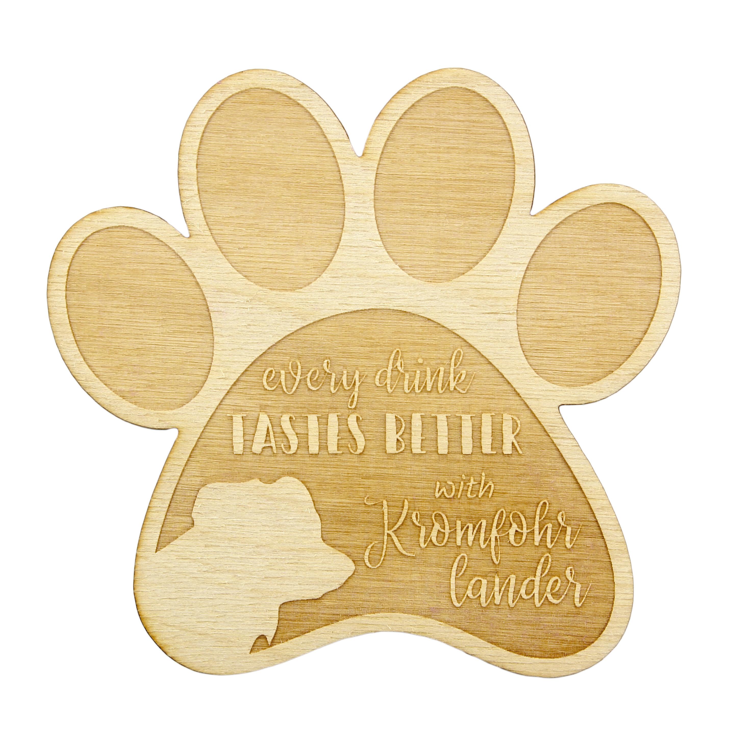 

Kromfohrländer, Kromi - Mug coaster, engraved coaster with dog, gift for dog lover by Art-Dog brand