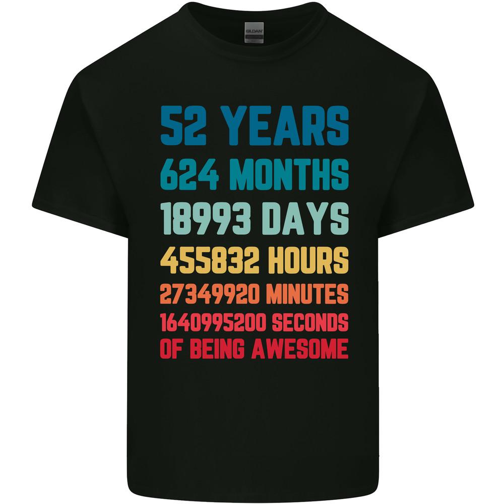 52nd Birthday 52 Year Old Mens Light Cotton T-Shirt
