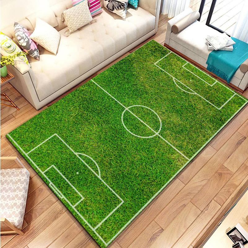 3D Football Field Carpet Sports Theme Mat Large Area Carpet for Home Living Room Cartoon Children Bedroom Sofa Doormat Floor Rug