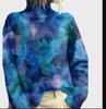 New Christmas abstract print casual cape jacket cardigan thick needle sweater
