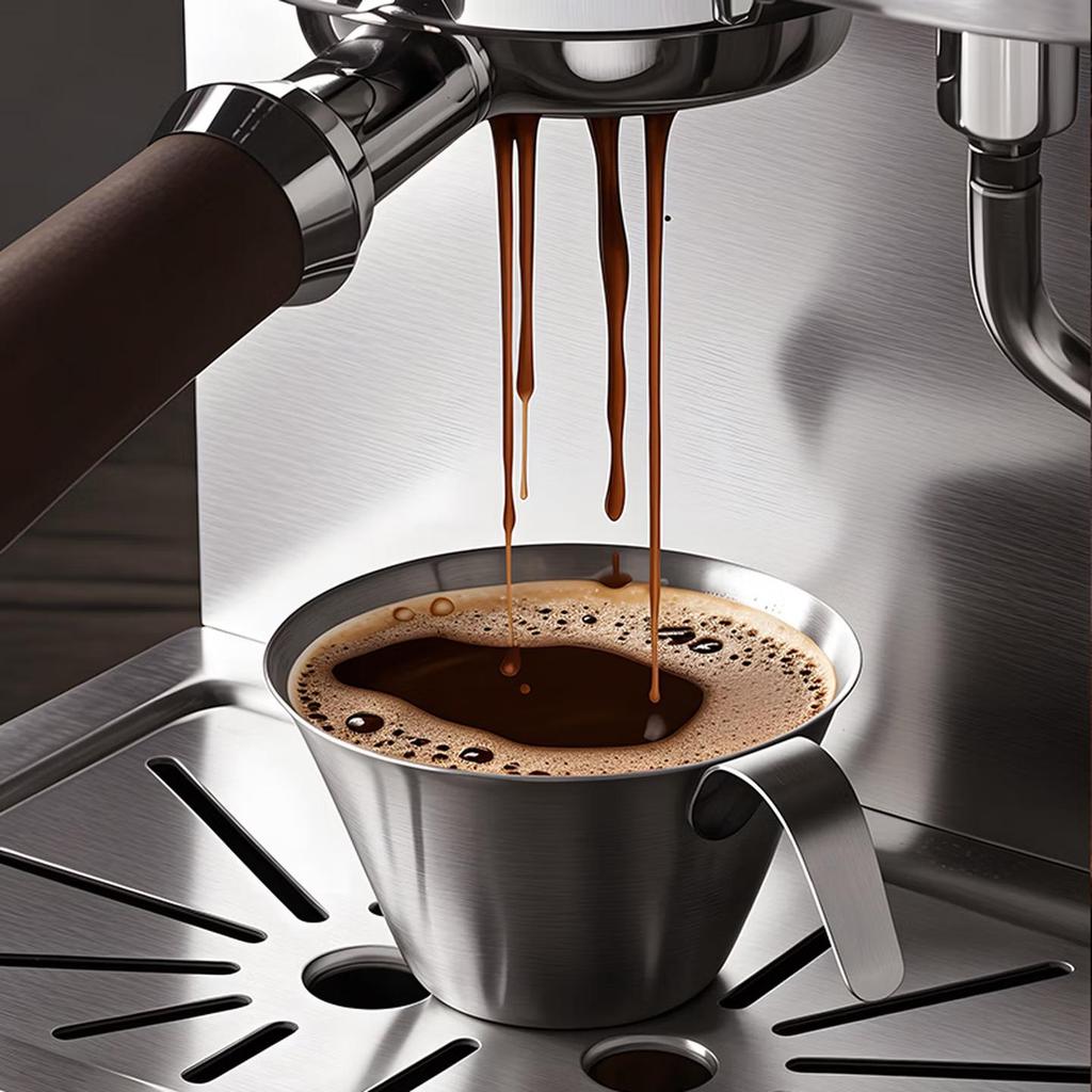 CLITON 304 Stainless Steel Coffee Extraction Cup with Scale, Small Milk Jug, Ounce Cup, Italian Espresso Measuring Cup, 100ml