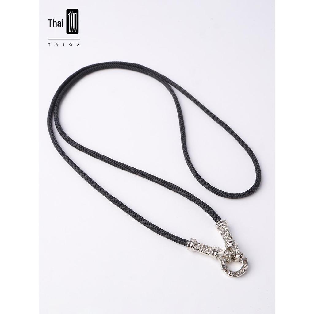 Unisex Thailand Amulet Chain: Diamond Quick-Release Buckle Cord with Thangka Pendant