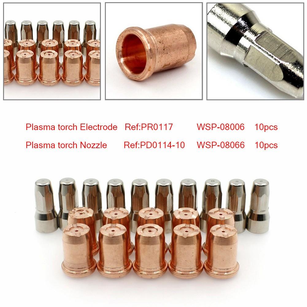 20pcs PR0117 Plasma Electrode PD0114-10 Tips 1.0mm for Trafimet S75 Cuting Torch