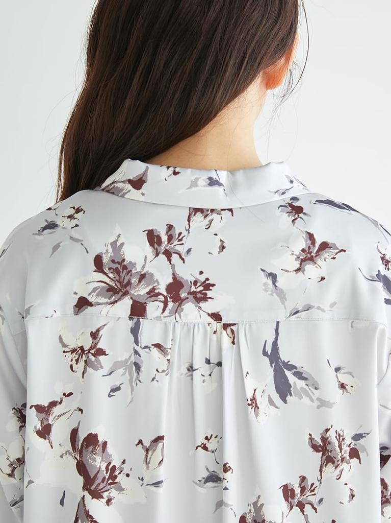 Gelato Pique Day Floral Satin Piping Shirt PWFT252239BLUF Mother's