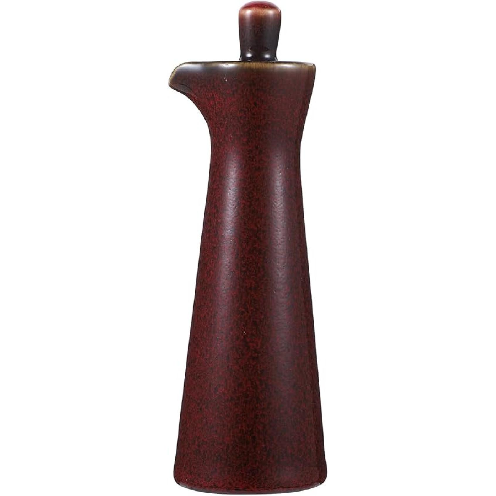 Hemoton Ceramic Oil Bottle Japanese Style Olive Oil Soy Sauce Dispenser Condiment Cruet Vinegar Pouring Bottle for Home Kitchen Beige