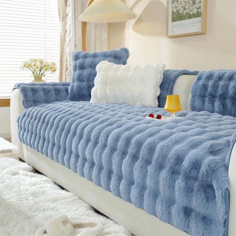 Thicken Plush Couch Cushion Covers Living Room Pet Kids Sofa Mat Non-Slip Armchair Slipcovers Protector Bankhoes Seat Covers