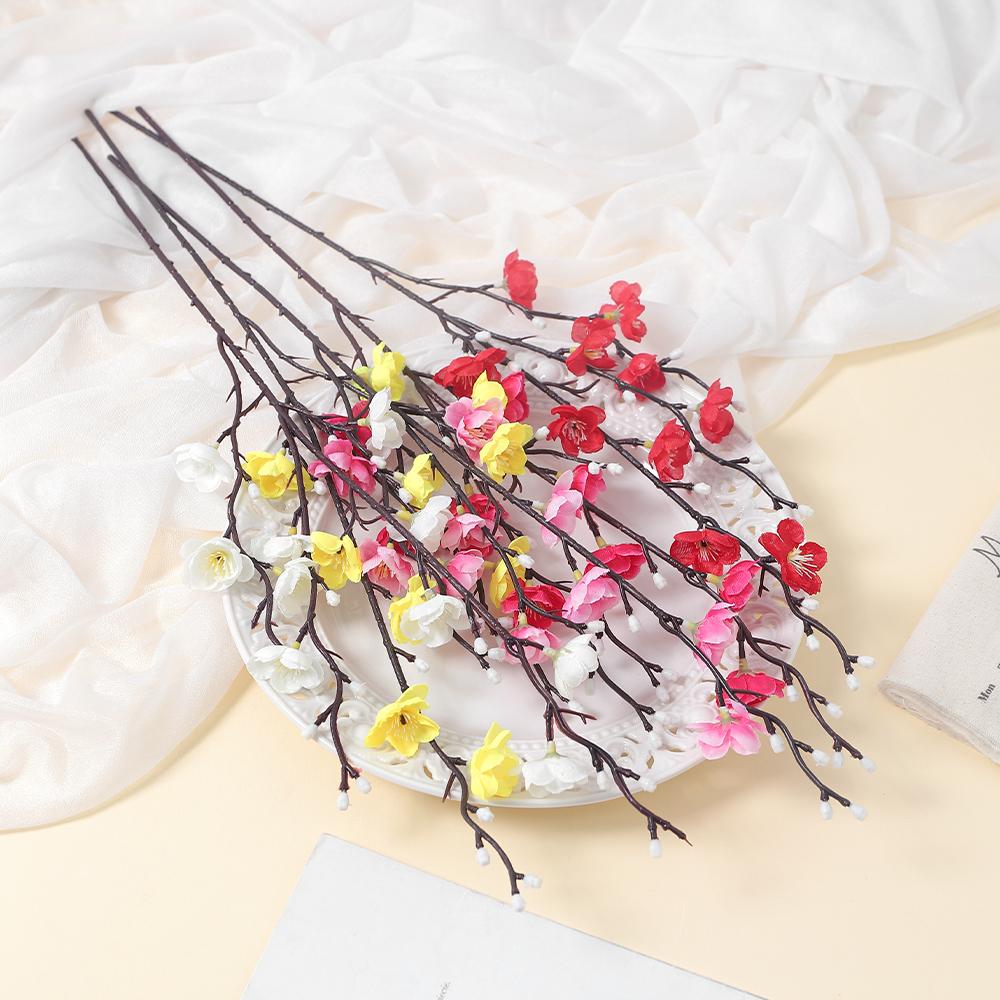 1/2Pcs Artificial Flowers Bouquet Plum Blossom 53CM Fake Flowers for Home Decor Garden Wedding Decoration Table Vase Accessories