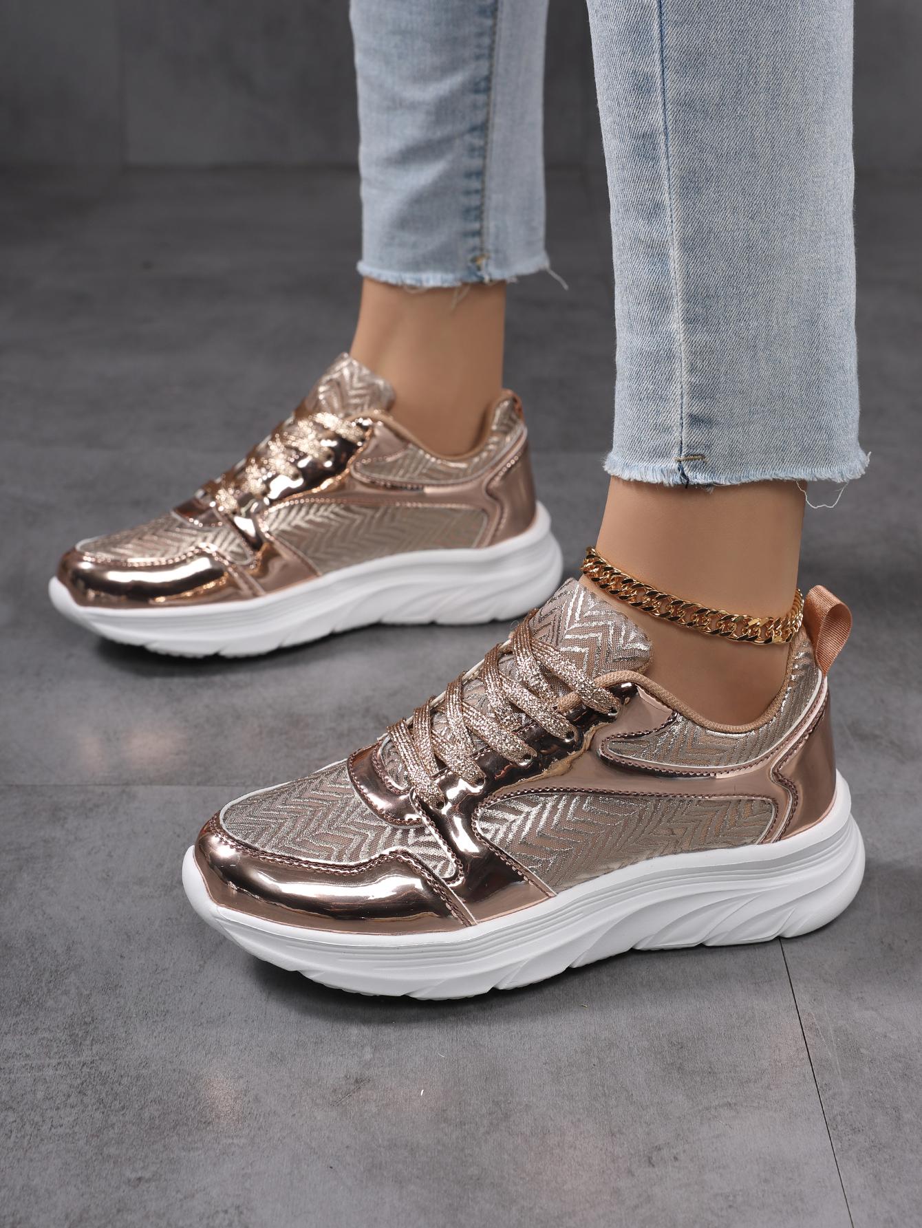 Женские дышащие кроссовки Кроссовки для фитнеса Спортивная повседневная обувь 35 золотой 2276₽