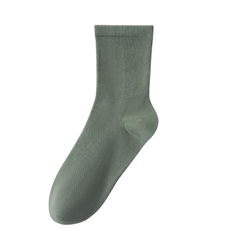 Pure Cotton Socks, Mid-calf Socks, Antibacterial, Deodorizing, Breathable and Sweat-absorbing, Autumn and Winter Socks, Men's Loose-fitting Socks