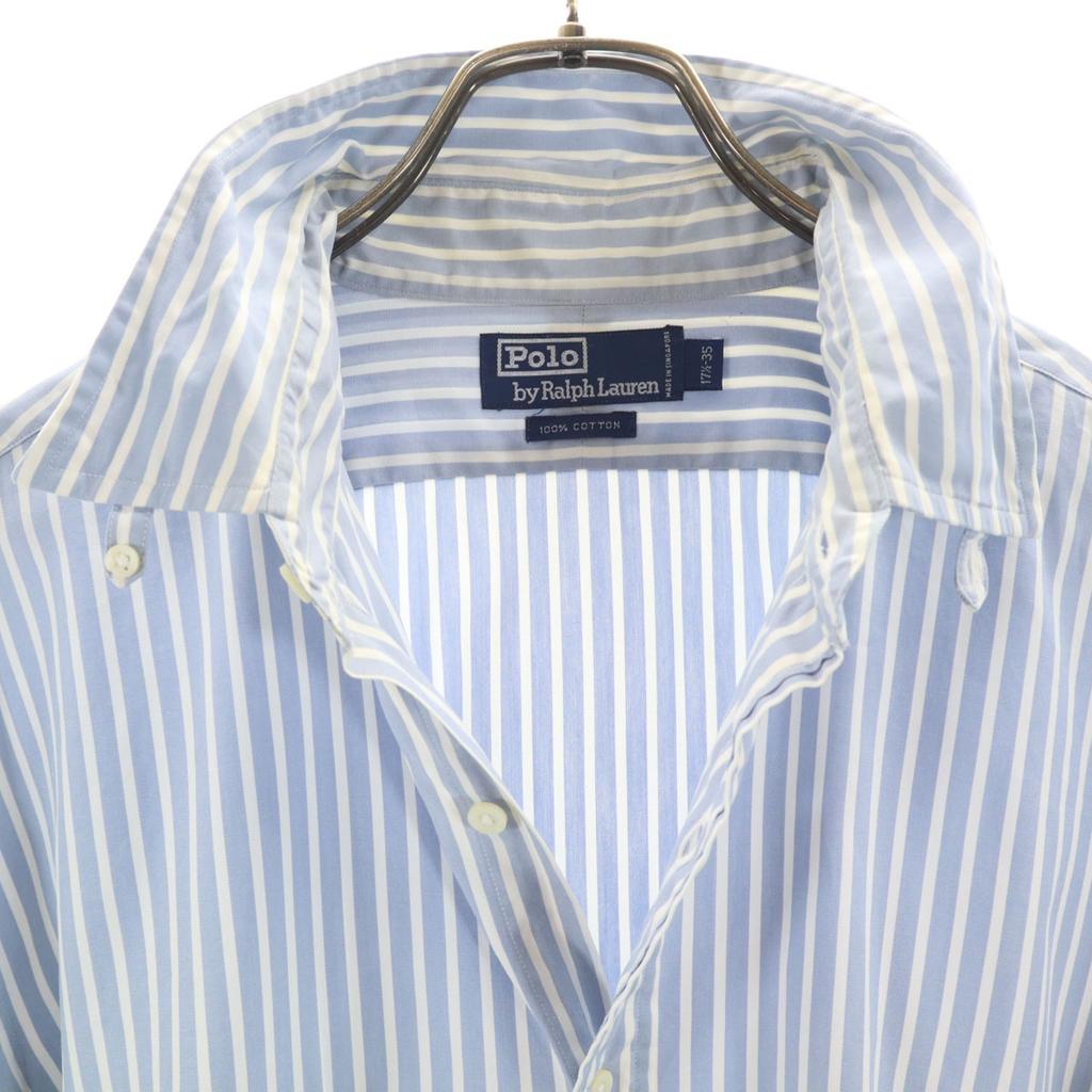 Polo van Ralph Lauren Gestreept Patroon Lange mouwen Katoenen overhemd 17 1/2-35 Heren Gebruikt