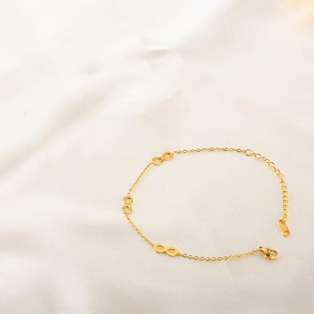 Fashion Stainless Steel Bracelet Light Luxury High Sense Simple Chain Bracelet Niche Girlfriend Jewelry