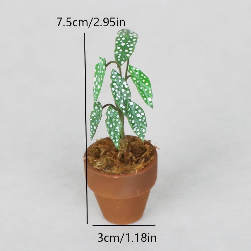 1:12 Miniature Simulation Flower Pot Green Plant Potted Model Dollhouse Home Decoration Micro Landscape Scene Ornament