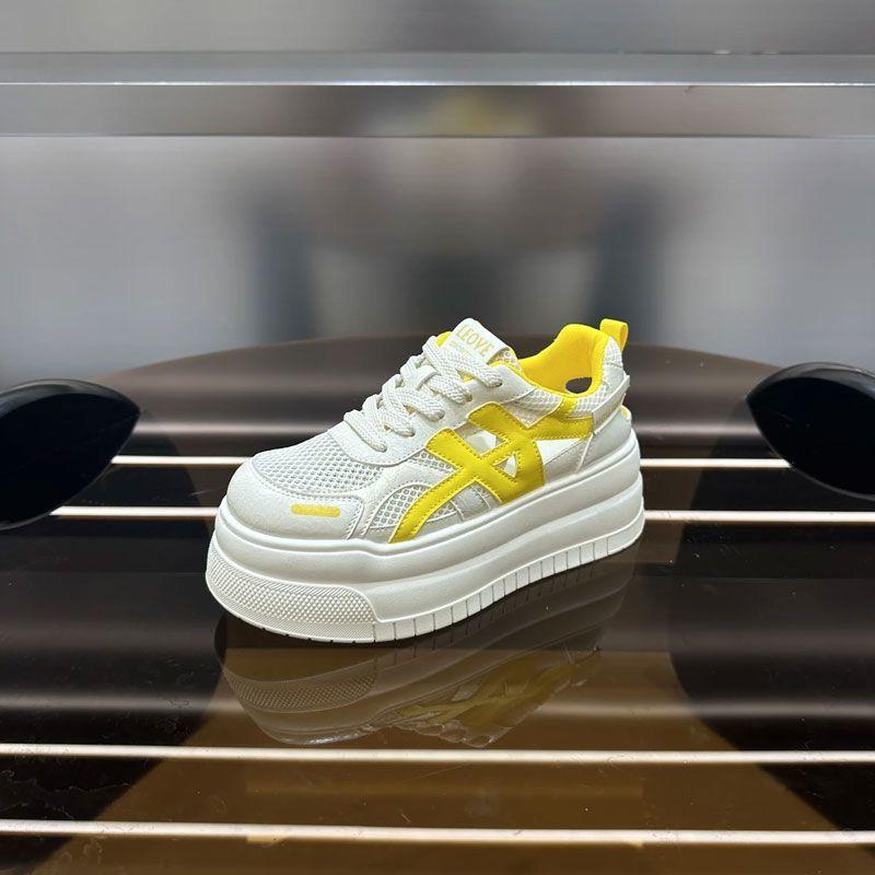 

Женские немецкие тренировочные кроссовки на толстой подошве, увеличивающие рост, новые весенне-летние, полые, дышащие, повседневные спортивные кроссовки-папы 40 жёлтый