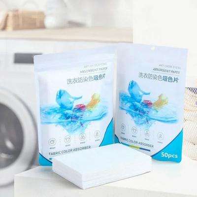 Pastillas de lavandería con papel absorbente de color Absorbente de color para telas Hojas antimanchas para ropa Papel absorbente anti-teñido cruzado