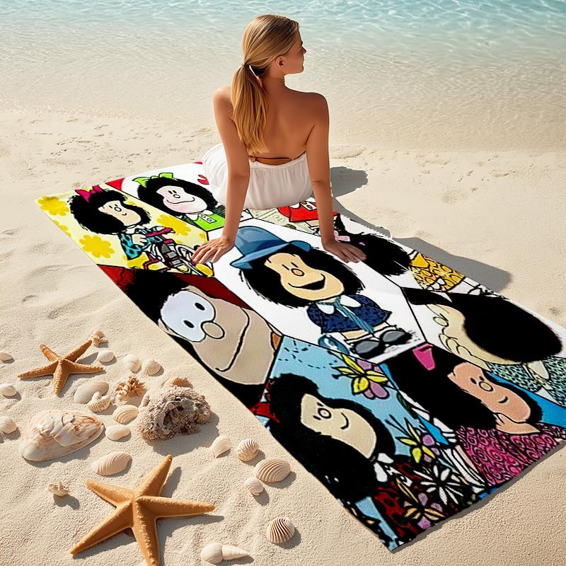Mafalda Beach Towel Outdoor Camping Beach Towel for Vacation Swim Outdoor Pool Absorbent Bath Towel
