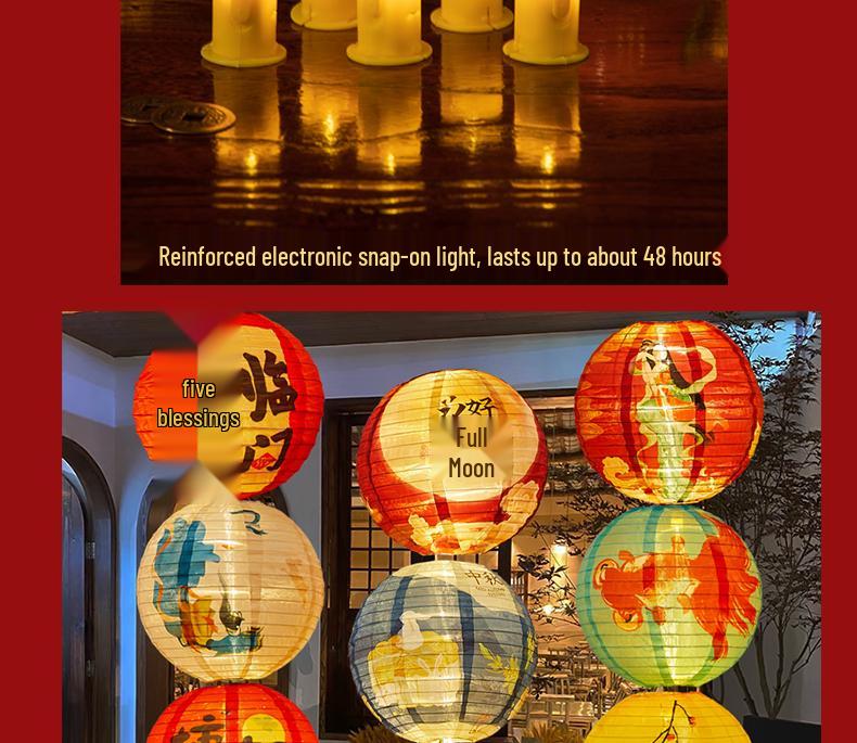 Waterproof Silk Lantern for Outdoor Mid-Autumn Festival Decor