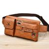 Men's Tactical Sling Bag PU Leather Crossbody Chest Pack Retro Casual Shoulder Bag