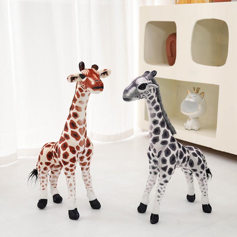 Simulation giraffe doll plush toy zoo deer sika deer doll girl soothing rag doll