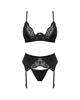 Obsessive - Sexy Bellastia Lace 3-Piece Set Black XL/2XL