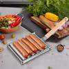 M-Modern-2Pcs Hot Dog Roller For Grill Sausage Roller Rack With Wood Handle BBQ Hot Dog Griller For Evenly Cooked Hot Dogs