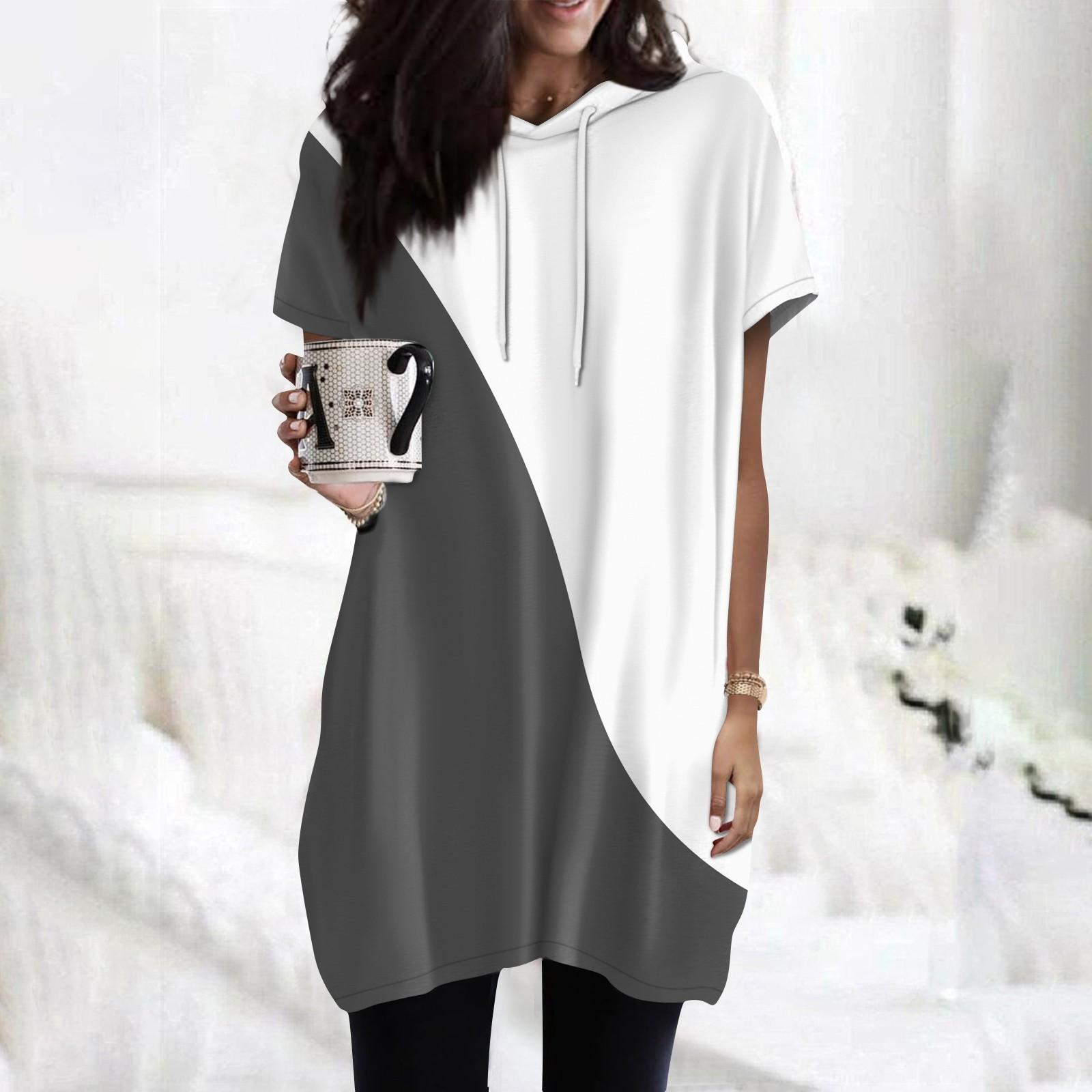 

Женские толстовки, повседневные рубашки с короткими рукавами, модные туники с принтом, топы с карманами XXXL