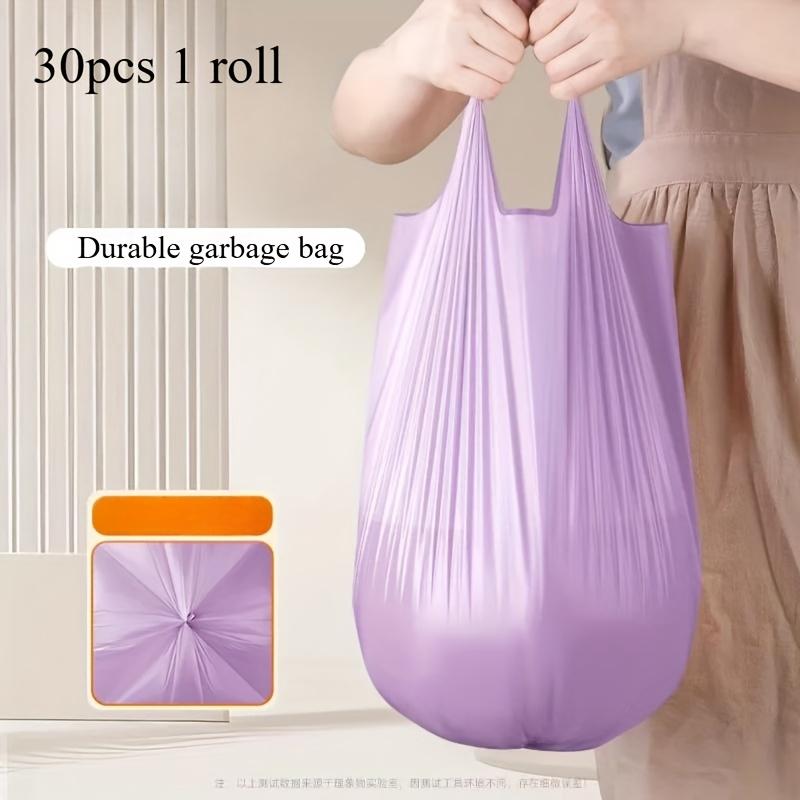 30pcs Thickened Auto-Lock Drawstring Trash Bags,Compact Roll Design for Kitchen, Bathroom,Office, Bedroom, Living Room