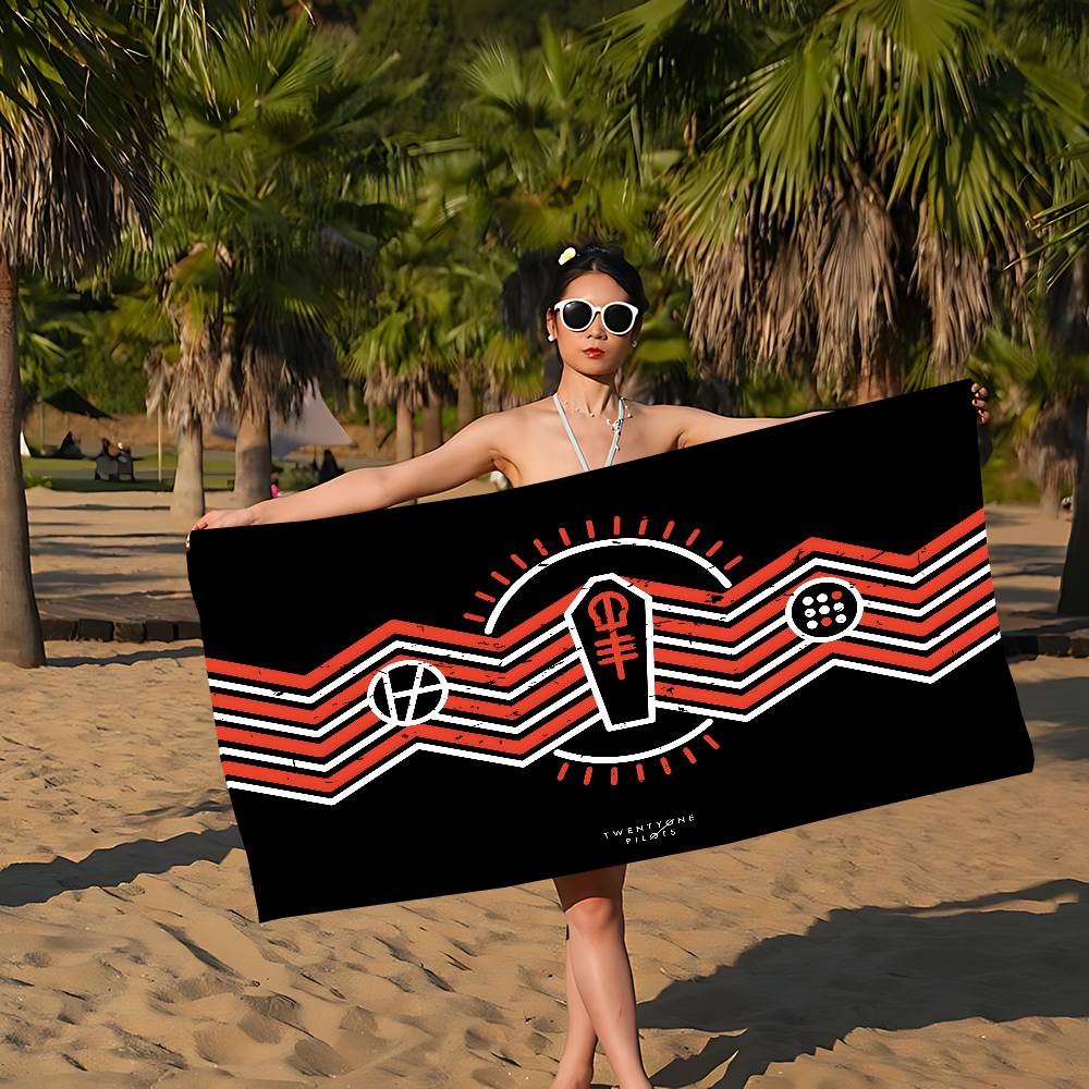 Popular T-Twenty One Pilot Band Big Microfiber Beach Towels Quick Dry Towel Sand Beach Towels Pool Towel for Travel Swim Pool