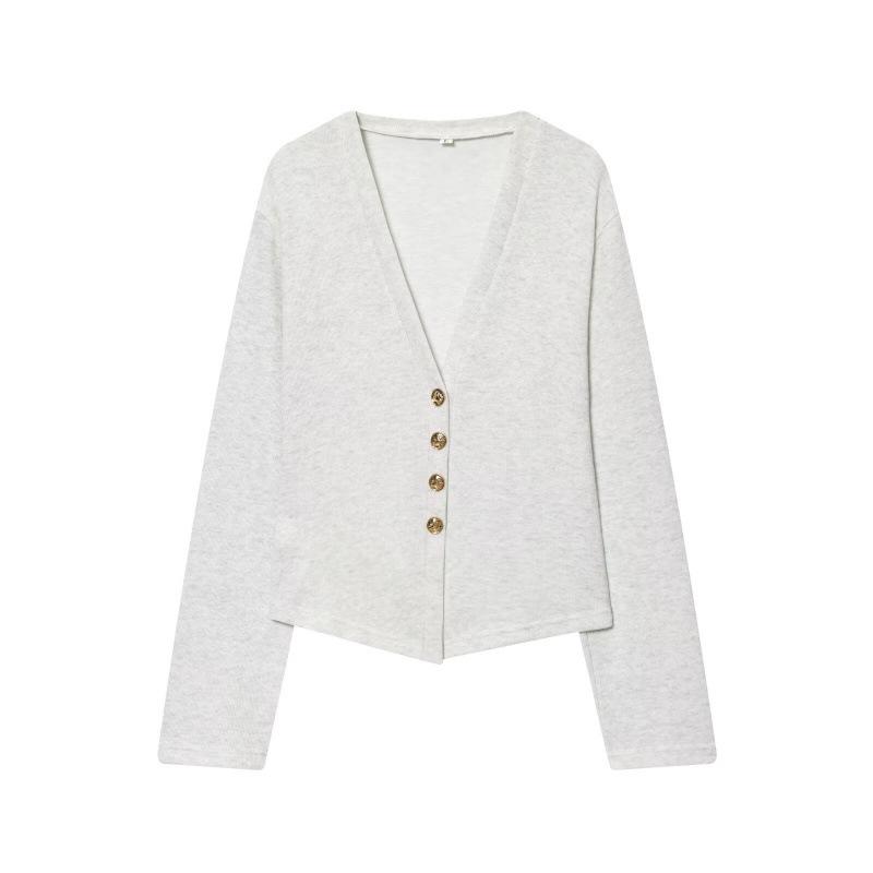 

European & American Women s Autumn Slim V-neck Long Sleeve Jacket + Pants Set Large