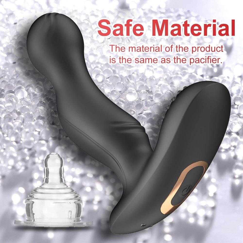 Prostata massasjeapparat Onani Anal Vibrator Butt Plug for Menn Vibrator Anal Plugg G-Spot Stimulere homofile sexleketøy for voksne 18+
