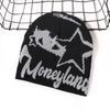 Street Style Star Letter Pattern Neutral Warm Knitted Hat For Autumn Winter And