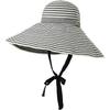 Korean-style summer outdoor travel fashion versatile striped wide-brimmed hat, women's foldable sun hat