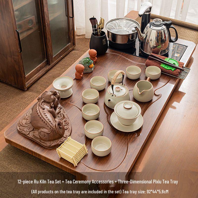 Qianyu Ru Kiln Ceramic Kung Fu Tea Set