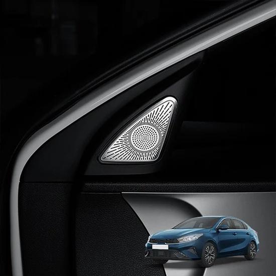 Stainless Steel A-Pillar Tweeter Speaker Cover Trim Fit Kia K3 Forte -2024 Interior Decor Parts