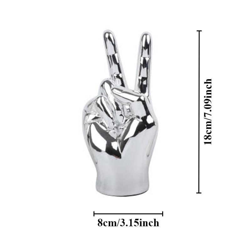 Nordic Creative Gold Silver Color Plating Finger Art Sculpture Abstract Gesture Statue Living Room Office Study Decorations