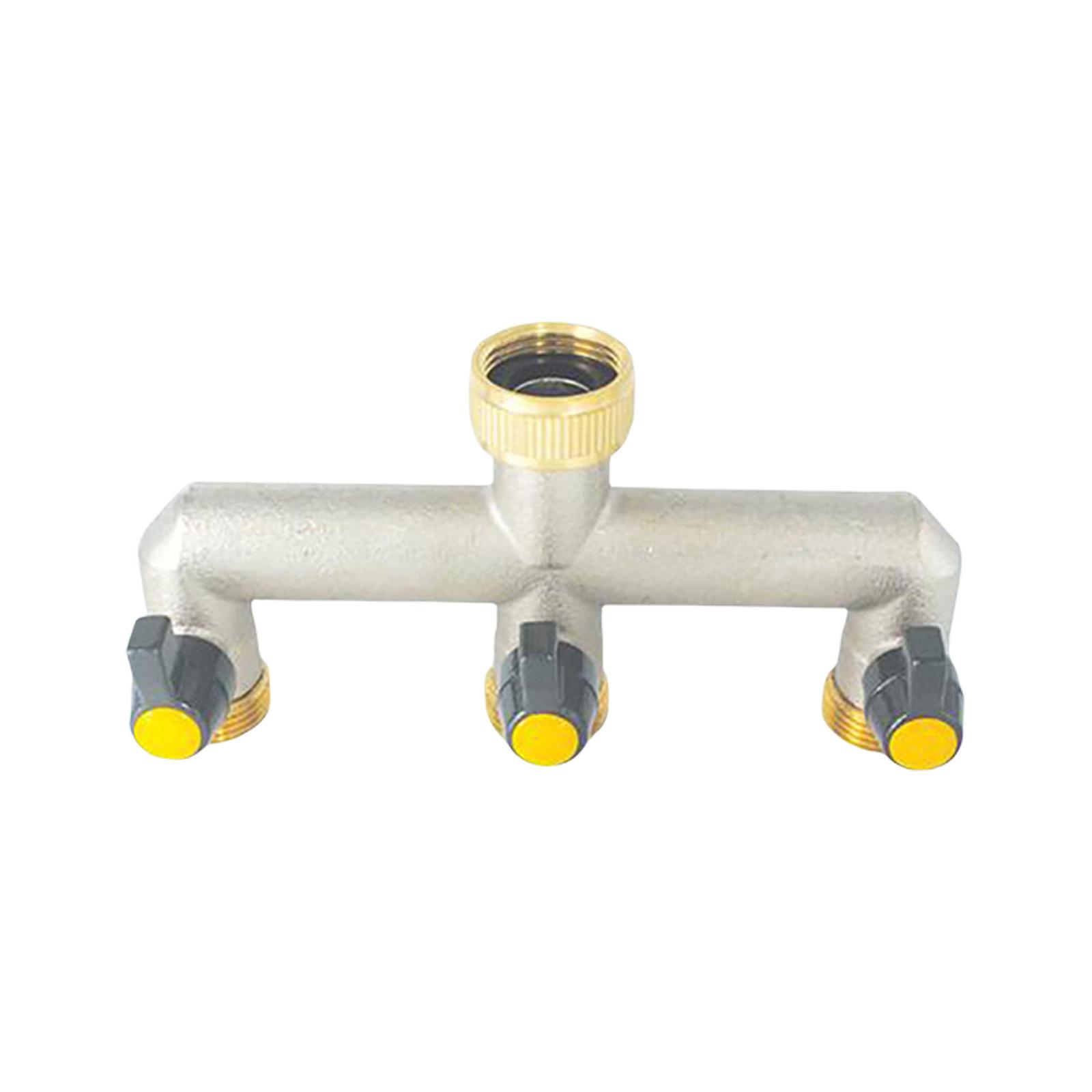 

3/4 Inch Brass Three Way Valve Splitter with Rubber Seals Water Divider Valve for Outdoor Garden & Laundry Applications 2 чорний