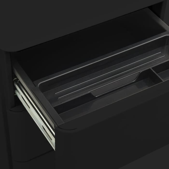 VidaXL Classeur mobile Noir 30x45x59 cm Acier