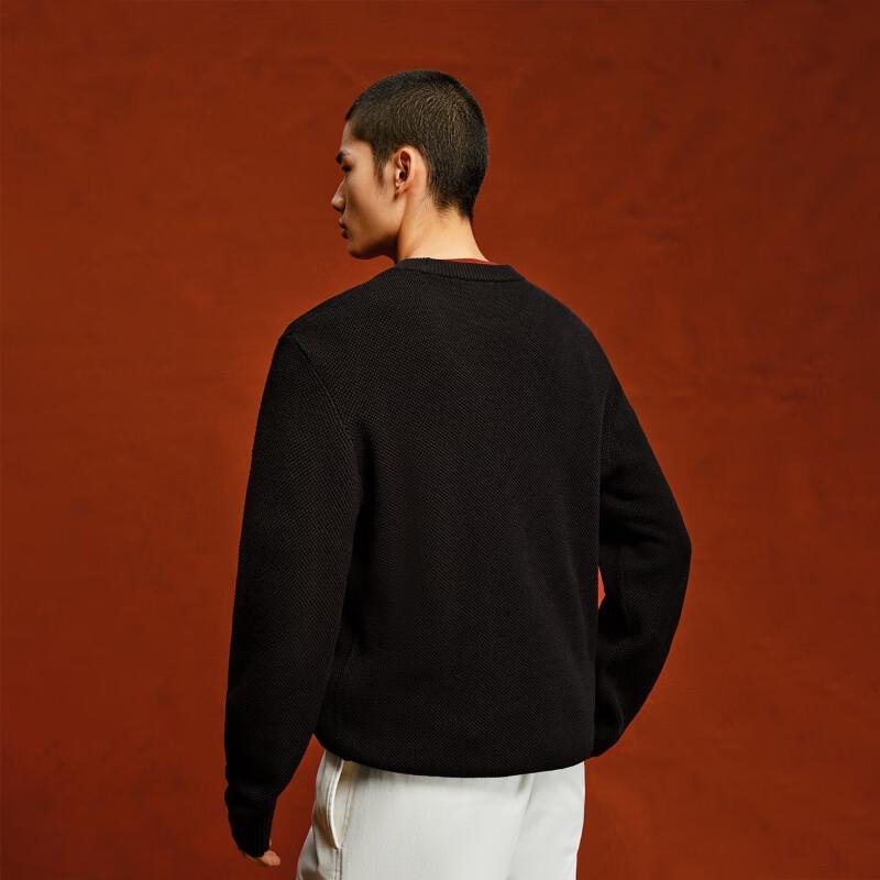 Jack&Jones Men's Embroidered Round Neck Knit Sweater